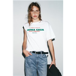 T-SHIRT WITH TEXT PRINT