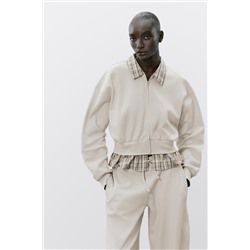 CONTRAST POPLIN SWEATSHIRT