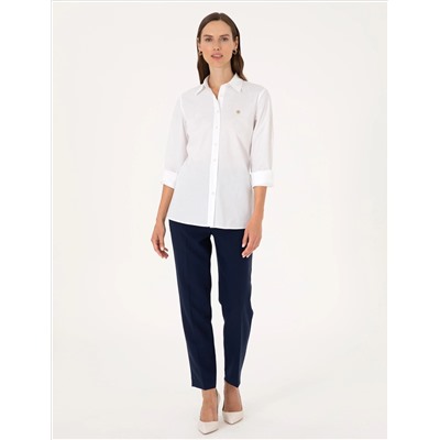 Beyaz Slim Fit Uzun Kollu Gömlek