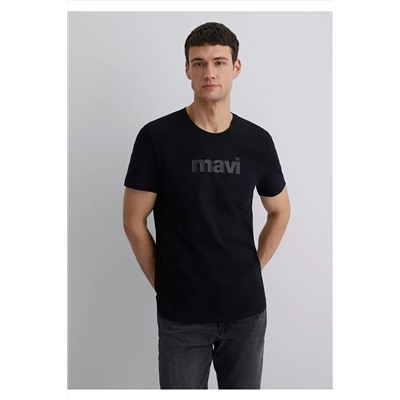 Mavi Logo Baskılı Siyah Tişört Slim Fit / Dar Kesim 065199-900
