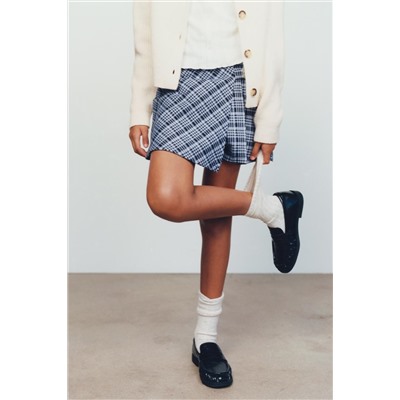 CHECKED SKIRT WITH BUCKLE