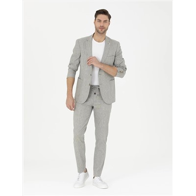 Açık Yeşil Ex. Slim Fit Keten Karışımlı Ceket
