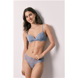 Braga ancha encaje azul