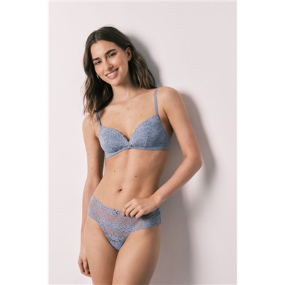 Braga ancha encaje azul