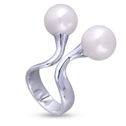 Кольцо (Майорка 12мм белая; покрытие родий), Есть комплект