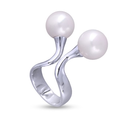 Кольцо (Майорка 12мм белая; покрытие родий), Есть комплект