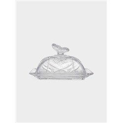 Масленка, 17х12 см, стекло, прямоугольная, Бабочка, Butterfly