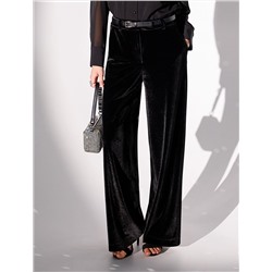 Брюки палаццо широкие из мягкого бархата