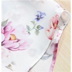 Летняя легкая рубашка из шифона с темным принтом спереди и рукавами-крылышками