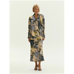 Рубашка с абстрактным принтом из 100% вискозы, B3245/prometeus