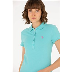 Kadın Mint Basic Polo Yaka Tişört