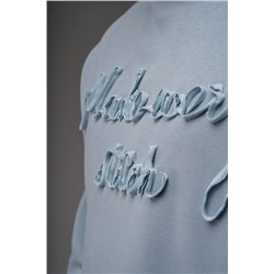 Худи с надписью голубой