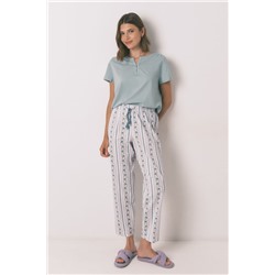 Pantalón largo carrot 100% algodón cenefas