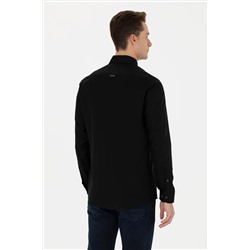 Erkek Siyah Uzun Kollu Basic Gömlek