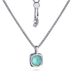 Кулон Теннис (кристаллы SW мятные 8мм; покрытие родий) 70см