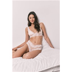 Sujetador triangular relleno encaje rosa FANTASTIC