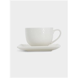 Чашка с блюдцем, 220 мл, квадратная, Даймонд