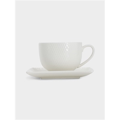 Чашка с блюдцем, 220 мл, квадратная, Даймонд