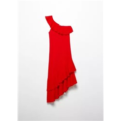 Vestido asimétrico volantes