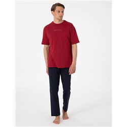 Bordo Kısakol Pijama Takımı