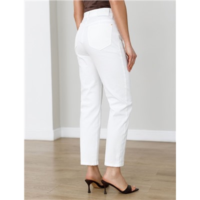 Укороченные джинсы из эластичного денима средней плотности