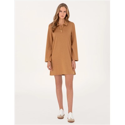 Camel Regular Fit Modal Kumaş Örme Elbise