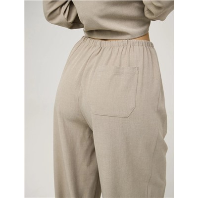 Базовые бежевые брюки их хлопка