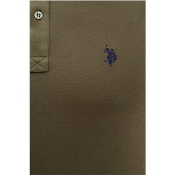Erkek Koyu Haki Basic Polo Yaka Tişört