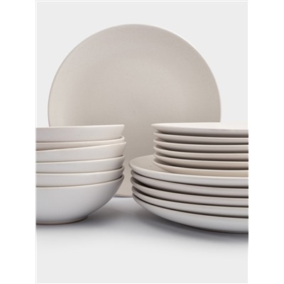 Сервиз обеденный, 6 перс, 18 пр, керамика, белый, в крапинку, Scanno