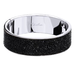 Браслет Галактика (кристаллы SW черные; покрытие родий), Есть комплект