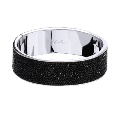 Браслет Галактика (кристаллы SW черные; покрытие родий), Есть комплект