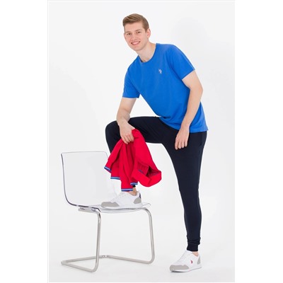 Erkek Saks Bisiklet Yaka Tişört