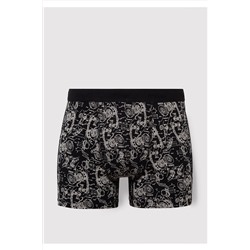 Mavi 3lü Baskılı Siyah Boxer 0911420-900