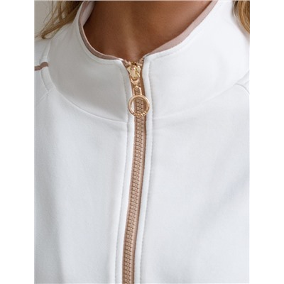 Свободный бомбер с лампасами на молнии из петельчатого футера двухнитки с эластаном