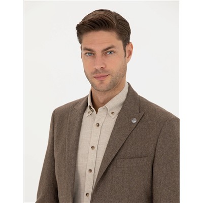 Kahverengi Slim Fit Ceket