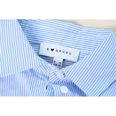 Женская хлопковая полосатая повседневная рубашка с длинным рукавом