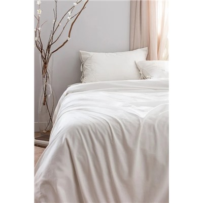 Loris King Size %100 Pamuk Nakışlı Nevresim Takımı - Ekru