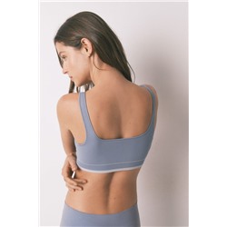 Top triangular LOVELY sin costuras azul