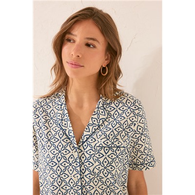Pijama camisero estampado sello