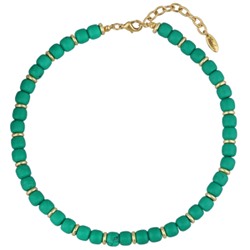 Колье Селена (говлит 8-9мм зеленый; покрытие золото) 42-48см, Есть комплект