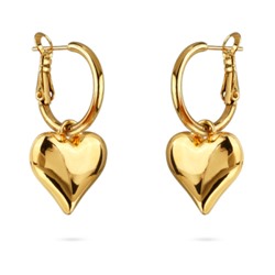 Серьги Сердцебиение (1, 6см; покрытие золото), Есть комплект