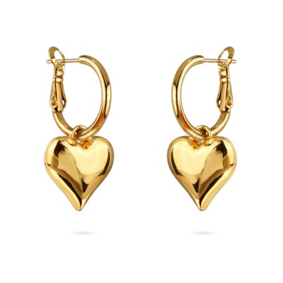 Серьги Сердцебиение (1, 6см; покрытие золото), Есть комплект