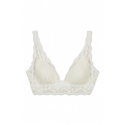 Sujetador triangular relleno encaje blanco FANTASTIC