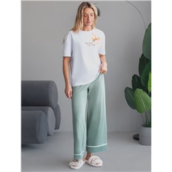 Футболка с принтом свободная эластичная из премиального хлопка