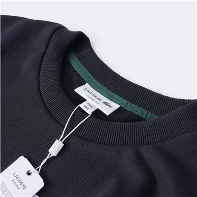 Универсальный хлопковый свитшот черного цвета ЛАКОСТ*Е