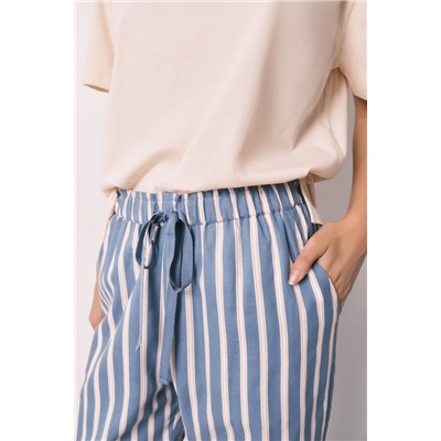 Pantalón largo viscosa estampado rayas