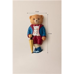 Jolie Bear Magnet - Lacivert/Bordo - 4x8 cm
