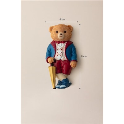Jolie Bear Magnet - Lacivert/Bordo - 4x8 cm