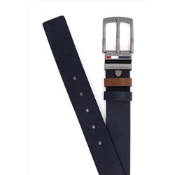 Erkek Çift Taraflı Lacivert Kemer