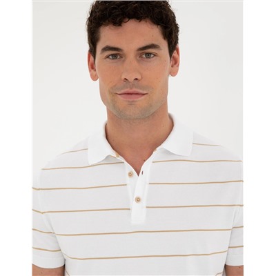 Kahverengi Slim Fit Düğmeli Polo Yaka Triko Tişört